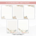 lined floral stationery set
